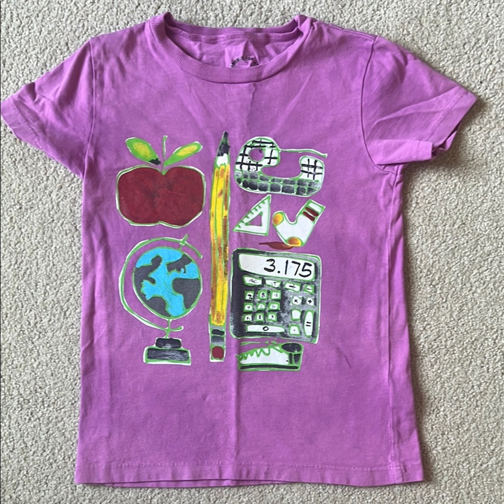 Crewcuts Purple School-themed Graphic Tee
